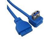 Single Port USB 3.0 Female Up Right Angled 90 Degree to Motherboard 20Pin Cable