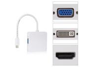 Square Mini DP Displayport Thunderbolt to DVI VGA HDMI HDTV Adapter 3 in1 Apple