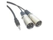 Stereo 3.5 mm TRS Male to Microphone Dual XLR 3pin Male Splitter Cable 3m