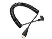 90 degree left angled Type Mini HDMI Male to HDMI Male stretch spring CABLE 1.2m
