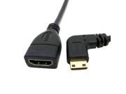 90 Degree Left Angled Mini HDMI Male To HDMI Female Adapter Cable