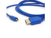 Micro HDMI to HDMI V1.4 Cable for Moto phone Tablet DC DV Blue Color 5ft 1.5m