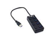 USB 3.0 Multiple 4 Port Hub Adapter with Switch For PC Laptop Tablet Macbook