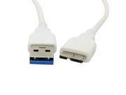 1.5m Micro USB 3.0 Data Cable Cord Charging Charger For Galaxy i9600 s5 White