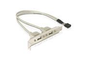 2 PORT USB 2.0 A type Female Screw to Motherboard 9pin header cable with bracket