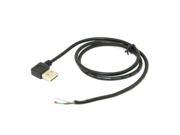 Reversible Degree Left Right Angled USB 2.0 A Type Male to 4 Wires Open Cable