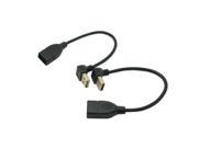 2pcs 90 Degree Up Down Right Angled USB 2.0 A Male to Female Extension Cable
