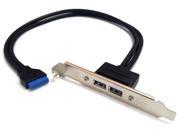 50cm Two USB 3.0 Female Back panel to Motherboard 20pin cable with PCI bracket