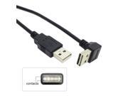 USB 2.0 Male to Male Data Cable 100cm Reversible Design Up Down Angled 90D