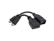 1 set Micro HDMI to HDMI Female Video Micro USB to USB OTG HOST CABLE