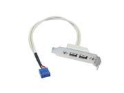 Low Profile 9.5mm Height USB 2.0 Female Back panel to Motherboard 9pin cable