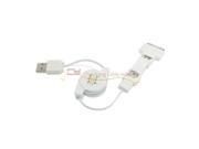 USB 3 in 1 Cable Retractable Dock 30pin Micro USB Mini USB for Cell Phone