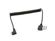 Right Angled 90 degree USB 2.0 Micro Male to Reversible Angled A Type Male cable