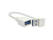 Up Right Angled 90 degree USB 3.0 A male to Female Extension Cable White 0.2M
