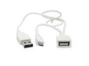 Micro USB Host OTG Cable With USB power for Samsung Galaxy S2 S3 S4 N7100 White