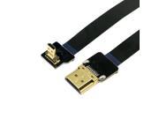 90 Degree Down Angled FPV Micro HDMI Male to HDMI Male FPC Flat Cable 50cm