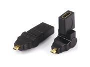 Micro HDMI type D TO HDMI FEMALE 360 degree Rotating Swivel Right Angled Adapter