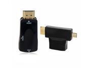 3 in 1 Mini Micro HDMI to VGA Output Video Adapter with 3.5mm Audio