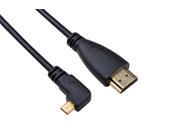 90 Degree left angled Micro HDMI male to HDMI Cable 5ft for hdtv phone tablet