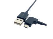 Left angled 90 degree Micro USB Male to USB Data Charge Cable for Phone Black 1m