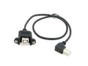 90 degree angled USB B Male to Female extension cable w screw Panel Mount 50cm