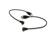 2pcs USB 2.0 Male to Micro USB Up Down Angled Cable 30cm for Cell Phone Tablet