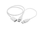USB 2.0 Female to Dual A Male Extra Power Data Y Extension Cable