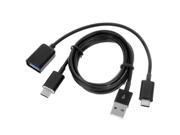 USB C USB 3.1 Type C to USB 2.0 Data Charger Cable OTG Cable Kit Black
