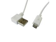 left Angled 90 degree USB Male to Micro USB cable for s3 i9300 N7100 i9220 White