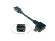 Right angled 90 degree Micro USB Male to Mini USB Female data charge cable 0.1m