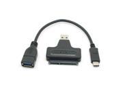 1set USB 3.1 Type C to USB A Female USB 3.0 to SATA 22p OTG Data Adapter Cable