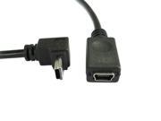 5 wires Mini USB 5Pin 90 Degree down angled male to Female extension cable