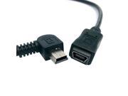 GPS Mini USB 5Pin 90 Degree left angled male to Female extension cable 50cm