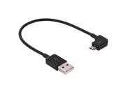 Black Left Angled 90 Degree Micro USB to USB Data Charge Cable for Phone Tablet