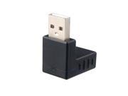 USB 2.0 A Male to A Female down angled 90 degree extension adapter Black