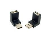 2pcs Up Down Direction Angled USB 2.0 Male to Female Extension Adapter