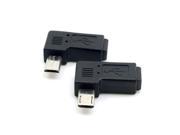 2pcs Connector Left Right Angled Micro USB 5P Male to Mini USB Female Adapter