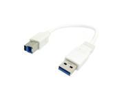 20cm USB 3.0 A male to B Male Data Cable White for Mobile Hard Disk Drive SSD