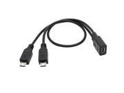 Micro USB Female to 2 Micro USB Splitter charge cable for I9500 N7100 I9300 9100
