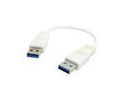 20cm USB 3.0 A male to A Male Data Cable White for Mobile Hard Disk Drive SSD