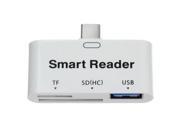 USB 3.1 Type C USB C to USB 3.0 Female OTG Adapter TF SD Smart Card Reader