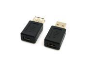 2pcs USB2.0 A Type Male to Micro USB 5p Female USB Female to 5p Female Adapter