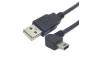 Mini USB B type 5Pin Male Left Angled 90 degree to USB 2.0 male data cable 50cm