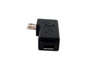 Micro USB 2.0 5Pin Male to Female M F extension adapter 90 degree Left angled