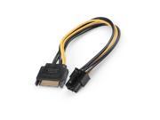 NEW SATA 15 Pin Male M to PCI e 6 Pin Female Female Video Card Power Cable 15cm