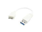 20cm USB 3.0 A male to Micro USB Data Charge Cable White for S5 i9600 Note3 N900