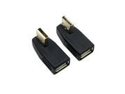 2pcs Left Right Direction Angled USB 2.0 Male to Female Extension Adapter