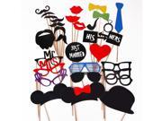 Foxnovo 31 in 1 DIY Glasses Moustache Red Lips Bow Ties On Sticks Wedding Birthday Party Photo Booth Props