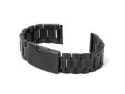 Foxnovo 20mm Stainless Steel Solid Links Bracelet Watch Band Strap Straight End with 2pcs Watch Pins Spring Bars Black