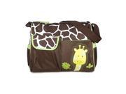 Foxnovo Cute Giraffe Pattern Multi function Large Capacity Baby Diaper Changing Pad Travel Mummy Bag Tote Handbag Green